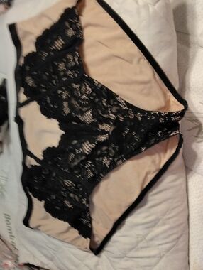 Blush and Black Lace High-Waist Light Control Briefs By Torrid Curve